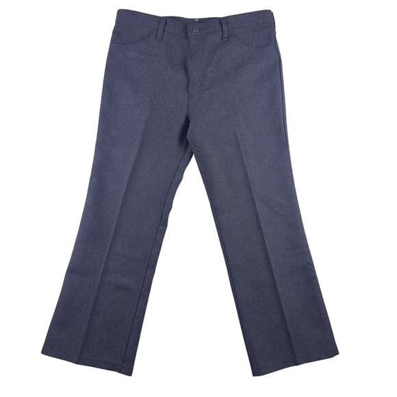 Vintage 1970’s Wrangler Polyester Pants Mens 38x30 Gray Rockabilly USA Made - Picture 1 of 16